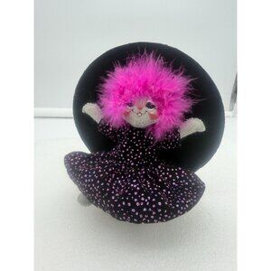 2008 Annalee Dolls Mouse Dressed as Witch with Pink Boa Halloween Decor